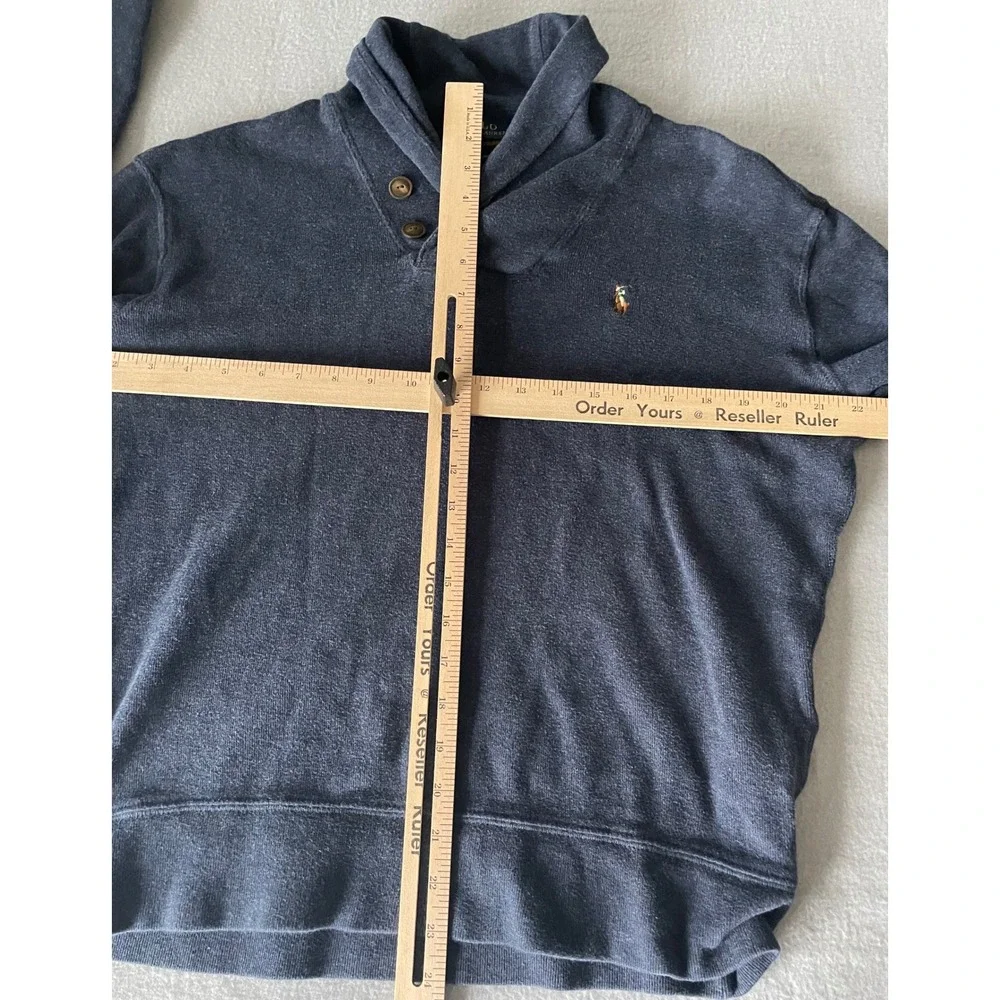 Polo Ralph Lauren Mens Estate Rib Shawl Collar Pullover Navy Blue Medium(Small)